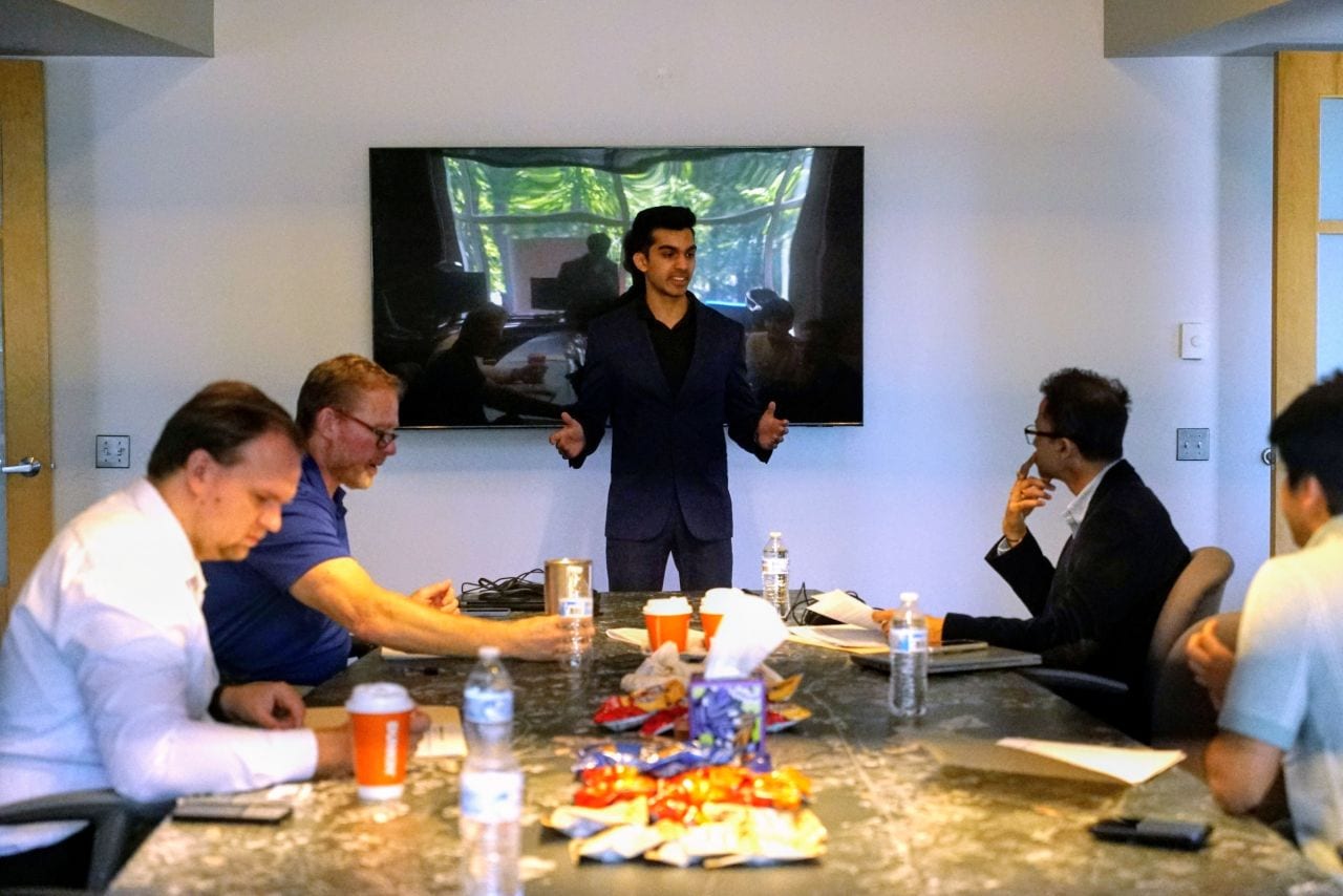 Siddharth Sazzala presenting to the judging panel